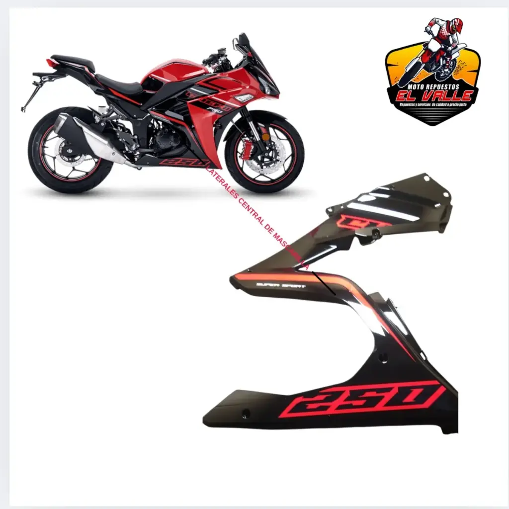 [R250-II0468ROJ] LATERAL CENTRAL DE MASCARILLA DERECHA CHIEF II PRO ROJO R250-II0468ROJ